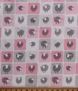 Cotton Sheep Wooley Sheep Farm Animals Country Fabric Print BTY D377.34 - Picture 1 of 1