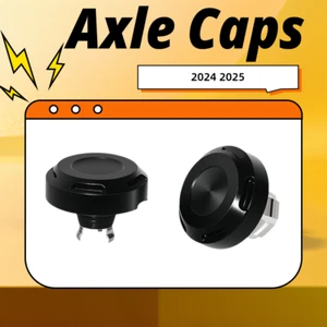 Black Slope Cut Front Axle Nut Caps For Harley Touring 2024 2025 FLHX FLTRX - Picture 1 of 6