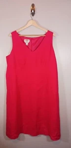 Talbots irisches Leinen V-Ausschnitt ärmellos gefüttert Etuikleid rosa Größe 16W - Bild 1 von 5