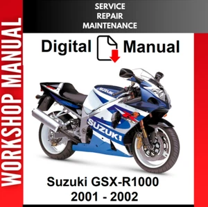SUZUKI GSXR1000 GSXR-1000 2001 2002 MANUAL DE SERVICIO TALLER DE REPARACIÓN - Imagen 1 de 1