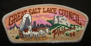 FUSIONADO BSA GRAN CONSEJO DEL LAGO SALT OA 520 590 UTAH 1998 PHILMONT TREK CSP ¡RARO!! - Imagen 1 de 2