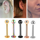 10Pcs/Set Surgical Steel Ball Stud Ear Bar Lip Nose Bar Body Piercing JewelO`NA