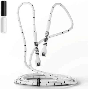 Cuerda de saltar Sportbit con cuentas para fitness - Elite saltar adultos blanca - Imagen 1 de 5