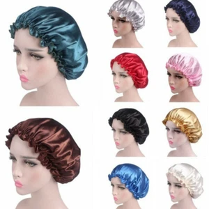 Cappello copricapo fascia elastica copricapo copricapo fascia elastica in raso di seta per dormire notte cura capelli A - Foto 1 di 38
