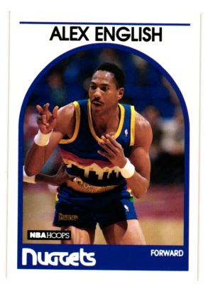 1989-90 NBA Hoops Basketball Card #120 Alex English Denver Nuggets      - Image 1 of 2