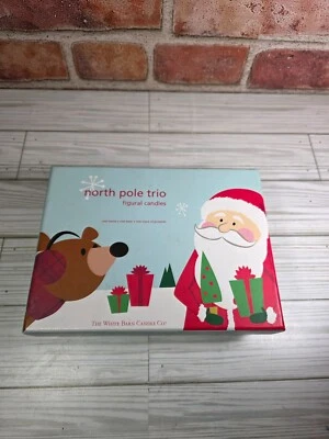 The White Barn Candle Co. North Pole Trio Figural Candles, Santa, Bear, Presents - Image 1 of 4