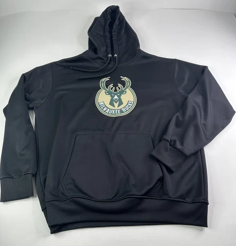 Milwaukee Bucks Black Hooded Sweatshirt Size XL Cover