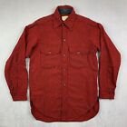 Chemise homme vintage années 50-60 LL Bean petite chemise rouge à carreaux laine flanelle boutonnée