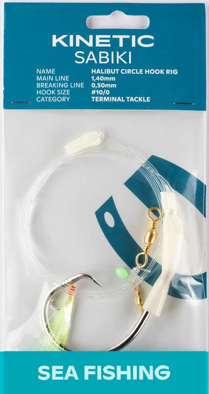 Kinetic Sabiki Halibut Circle Hook Rig Naturködervorfach Heilbuttvorfach Leng - Bild 1 von 1