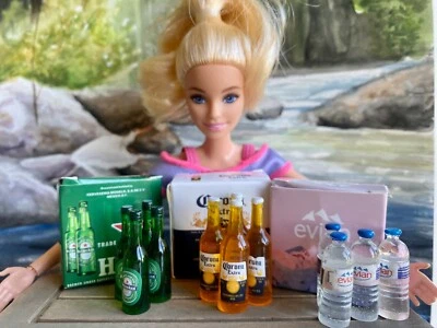 USAMINIATURE 1/6 Dollhouse Miniature Beer Bottles Boxes Dining Room Party Alcohol Drinks