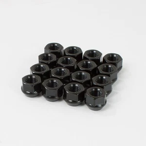 16 x 19MM Black open Wheel Nuts 7/16" Thread Pitch UNF - Picture 1 of 2