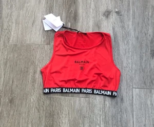 Balmain crop top age 16 Yrs red BNWT - Foto 1 di 6