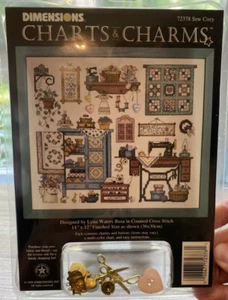 Dimensions Charts and Charms Sew Cozy 72378 Cross Stitch Kit Sewing Room - Picture 1 of 7