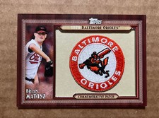 Brian Matusz 1970 Throwback Logo Patch Relic 2011 Topps TLMP-BMA Orioles