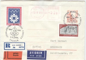 Yugoslavia Olympic Games Sarajevo 1984 Registered stationery Express Zagreb - Picture 1 of 1