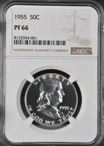 1955 Proof Franklin Half Dollar 50C NGC PF66 - Picture 1 of 2
