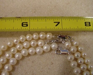 Collar de perlas blancas reales a precio de venta 17 pulgadas - Imagen 1 de 4