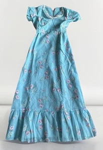 70er Vintage Prärie Puffärmel blau Blumen Spitze Maxi Gunne Sax Stil Kleid EUC - Bild 1 von 14