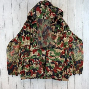 Vintage 1973 Swiss Army Alpenflage M70 Camo Field Jacket Hooded Size 52 / Large - Bild 1 von 9