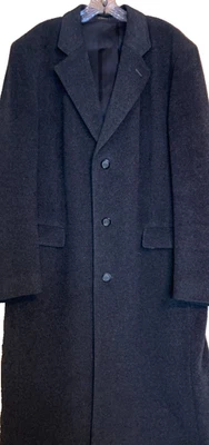 Rothchilds  Size Large Gray Wool / Cashmere Long Trench Topcoat Lined Pockets - Image 1 of 4