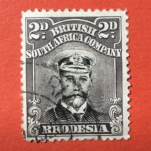 Rhodesia 1923 Stamp, SG# 292 KGV Admiral Type 2d Black & Slate-purple Die III. U - Picture 1 of 5