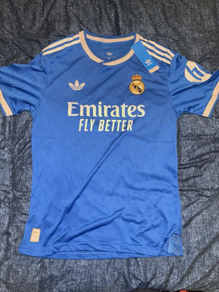 Men's Adidas Original Real Madrid 25-26 Third Soccer Jersey Blue Size M NWT - Image 1 of 4