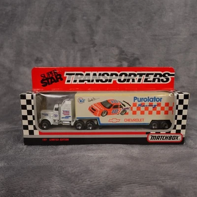 Remolque de colección Matchbox Super Star Transporters Purolator Chevrolet Truck 1991 Foto 1 de 4