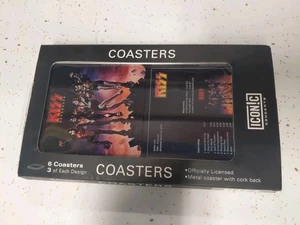 Juego de 6 posavasos KISS ROCK BAND METAL CORK BACK NUEVO Iconic Concepts - Imagen 1 de 9