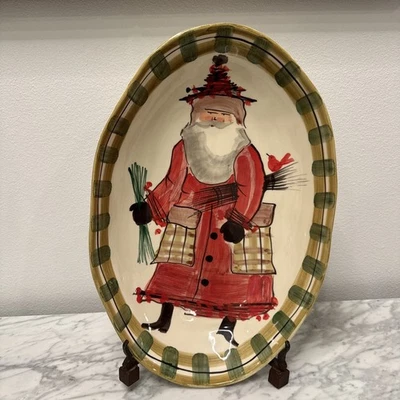 Vietri Old St. Nick Oval Serving Bowl NEW - Image 1 of 4