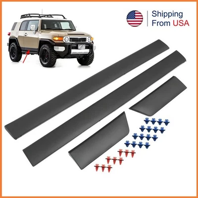 Fit Toyota 2007-2014 FJ Cruiser Door Molding Set of 4 Outside Driver & Passenger Foto 1 de 4
