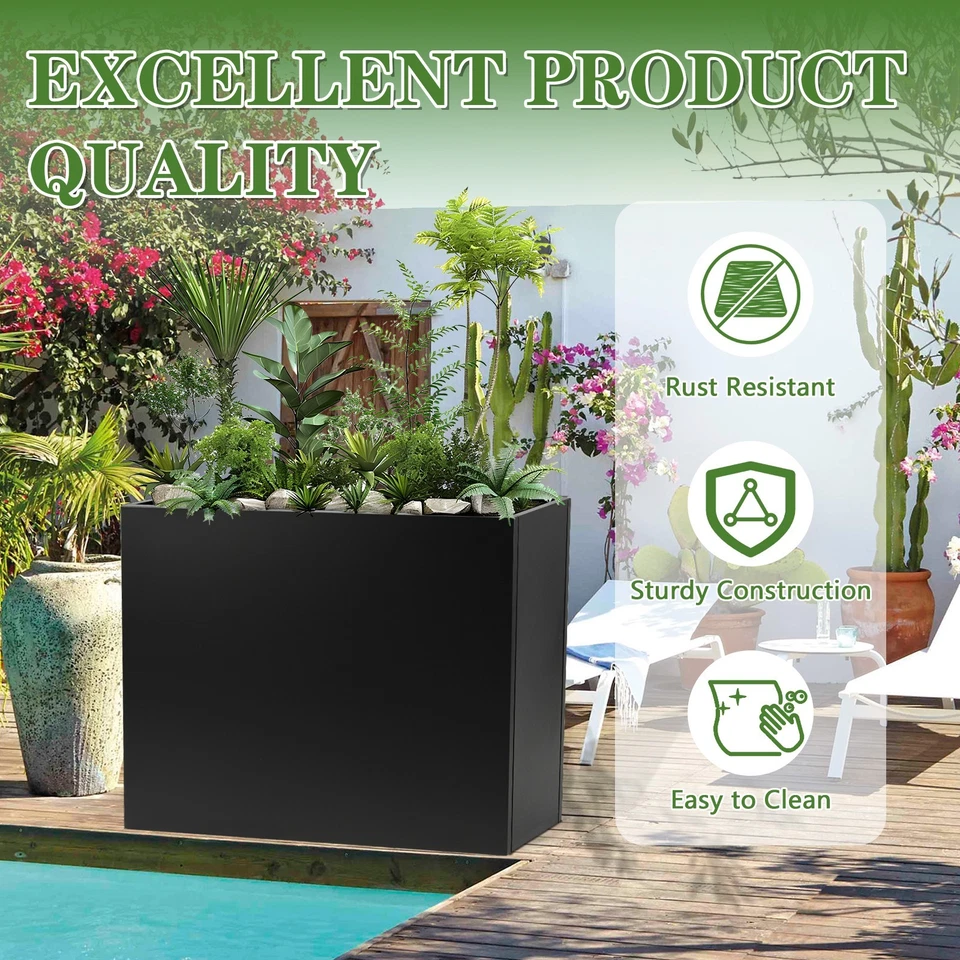 Metal Rectangular Planter Box,Planter Box with Removable Insert Shelf - Image 1 of 1