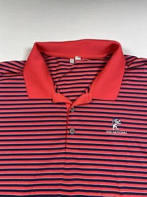 Camisa polo de golf Adidas The National Golf Club Kansas City a rayas grande Foto 1 de 4
