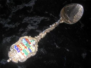 Antiker emaillierter Andenkenlöffel Niraraga Falls Sterlingsilber 1907 - Bild 1 von 8