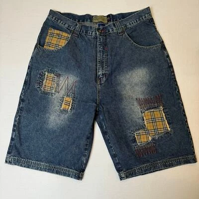 Dtek Men 40x13 Patches P300s Baggy Shorts Y2K Skater Style Vtg 2000’s Distressed - Image 1 of 4