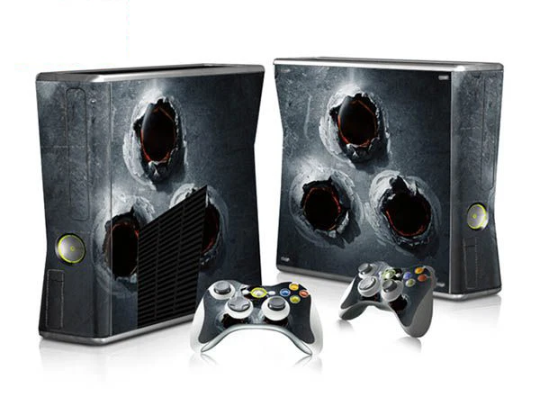 Xbox 360 Slim Skin Design Foils Sticker Screen Protector Set - Bullet Holes - Image 1 of 1