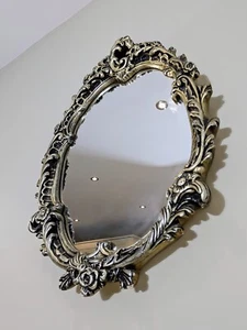 Oval Mirror Platinum Coloured Carved Style  Plaster Framed Postage Available  - Picture 1 of 19