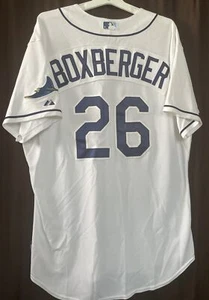 Gioco Maglietta Brad Boxberger Tampa Bay Rays usata autografata - Foto 1 di 9