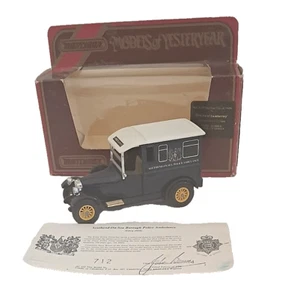 MATCHBOX YESTERYEAR Y5 1927 TALBOT  VAN SOUTH END ON SEA AMBULANCE CODE 3 - Picture 1 of 3
