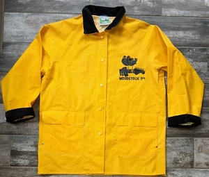 Vintage 1994 RARE Woodstock Rain Jacket Yellow Corduroy Collar/Cuffs Size M - Picture 1 of 12