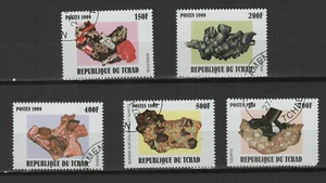 Tchad 2000 roches et minéraux série de 5 timbres oblitérés /TE121 - Imagen 1 de 1