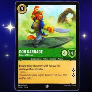 Don Karnage Prince of Pirates - Disney Lorcana TCG Into the Inklands #71/204 - Picture 1 of 3