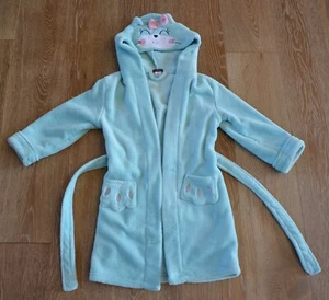 pl sleep Girls Blue Cat Hooded Robe Size 6 EUC - Picture 1 of 5