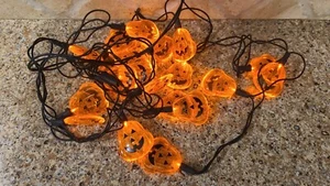 Pumpkin Jack O Lantern String Lights LED 10ft Long RV Deck Party - Picture 1 of 2