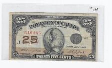 1923  Dom of Canada $.25 Cent Shinplaster DC-24d, Cam/Cla, No Auth # 649485