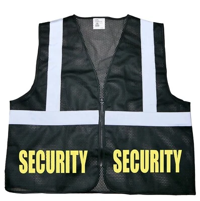 Security Safety Vest with Reflective Design Both Front and Back, High Visibility - Image 1 of 4