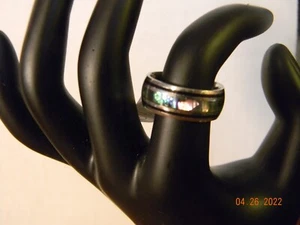 Aloha Passion Comfort-Fit Stainless Abalone "Paua Shell " Ring Size 7.25 - #68 - Picture 1 of 4