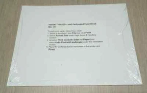 25 Perforated Cardstock Sheets 4x5 100196.T1002201 8.5 x 11 sheets of 2 - Picture 1 of 1