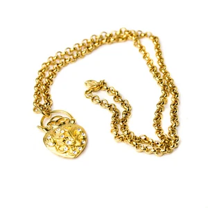 Vintage Signed Kenneth Jay Lane Rhinestone Heart Pendant Necklace - Picture 1 of 6