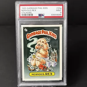 1985 GARBAGE PAIL KINDER #24A NERVOUS REX AUFKLEBER MATT RÜCKEN PSA 9 NEUWERTIG 1. - Bild 1 von 2