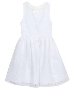 Rare Editions Little Girl's Sleeveless T-Bow Back Eyelet A-line Dress-Size-5 - Picture 1 of 2